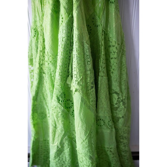 Free People One Aurella Maxi Dress Green Lace NEW XS - Picture 6 of 7